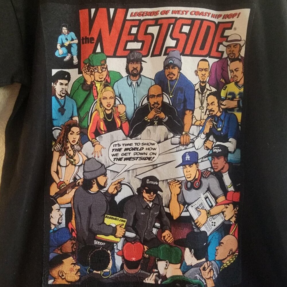 The Westside Legends West Coast Hip Hop Shirt Mens Medium Black Graphic Tee - Picture 2 of 7